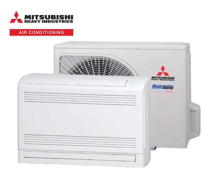 Mitsubishi Heavy Industries floor console AC, floor-mounted air conditioner, energy-efficient HVAC, residential and commercial floor console