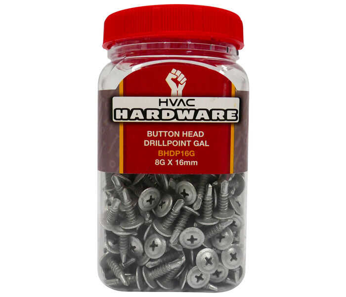 BUTTON HEAD DRILLPOINT GAL 8Gx16mm JAR 300 BHDP16G