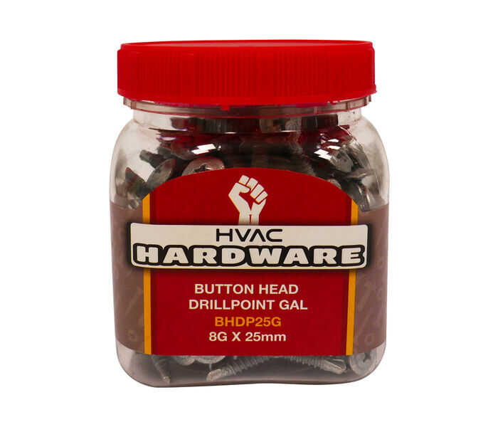 BUTTON HEAD DRILLPOINT GAL 8Gx25mm JAR 200 BHDP25G